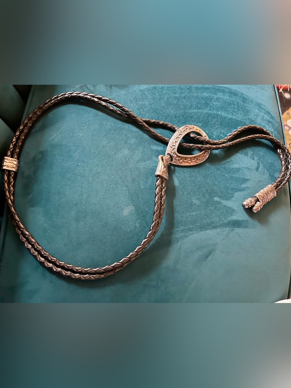 Brighton style Braided Belt in dark Brown/ black